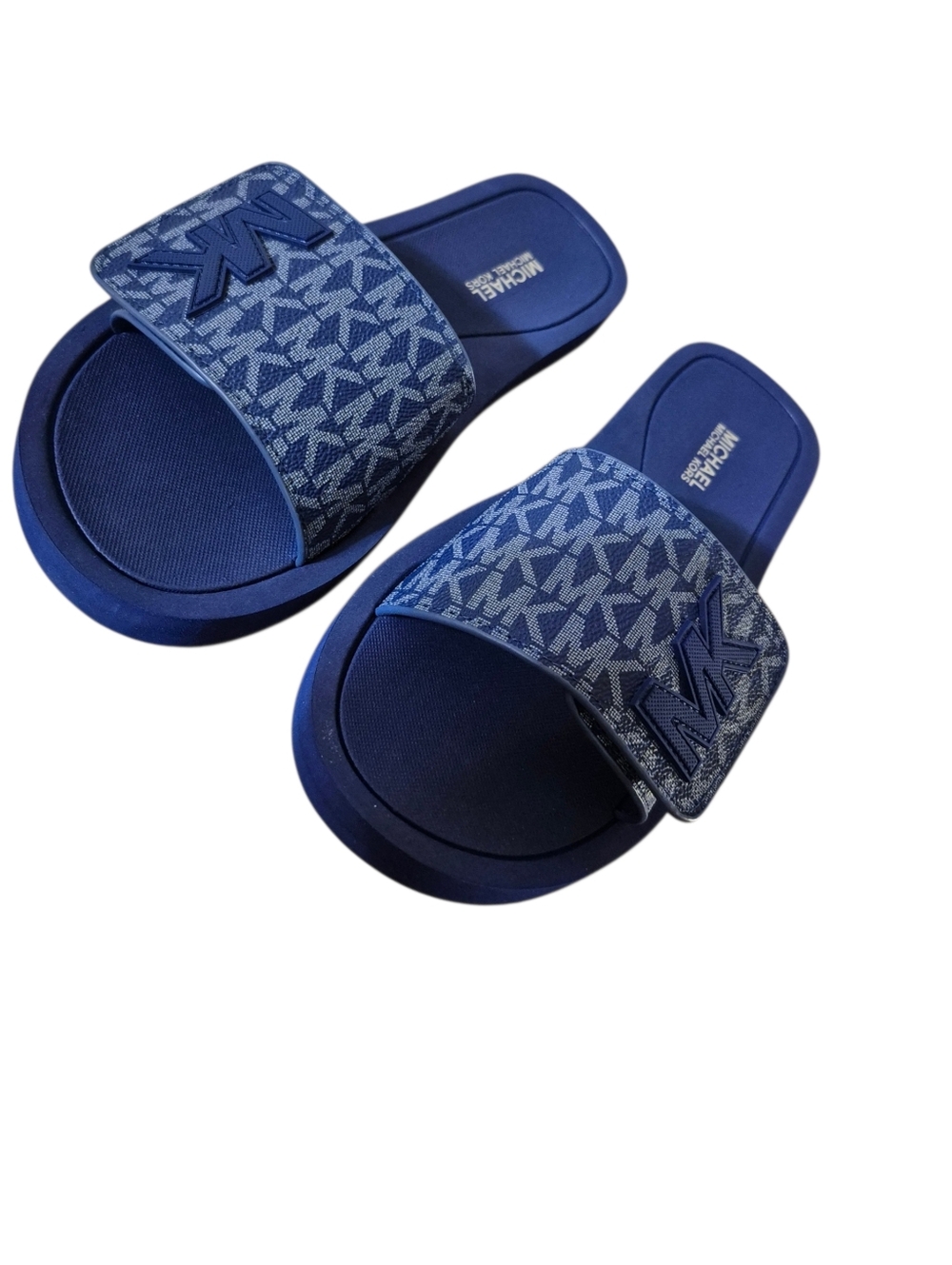 Michael Kors NWT Palmer Cobalt Signature Logo Slide Sandals Size 5 - Picture 3 of 4